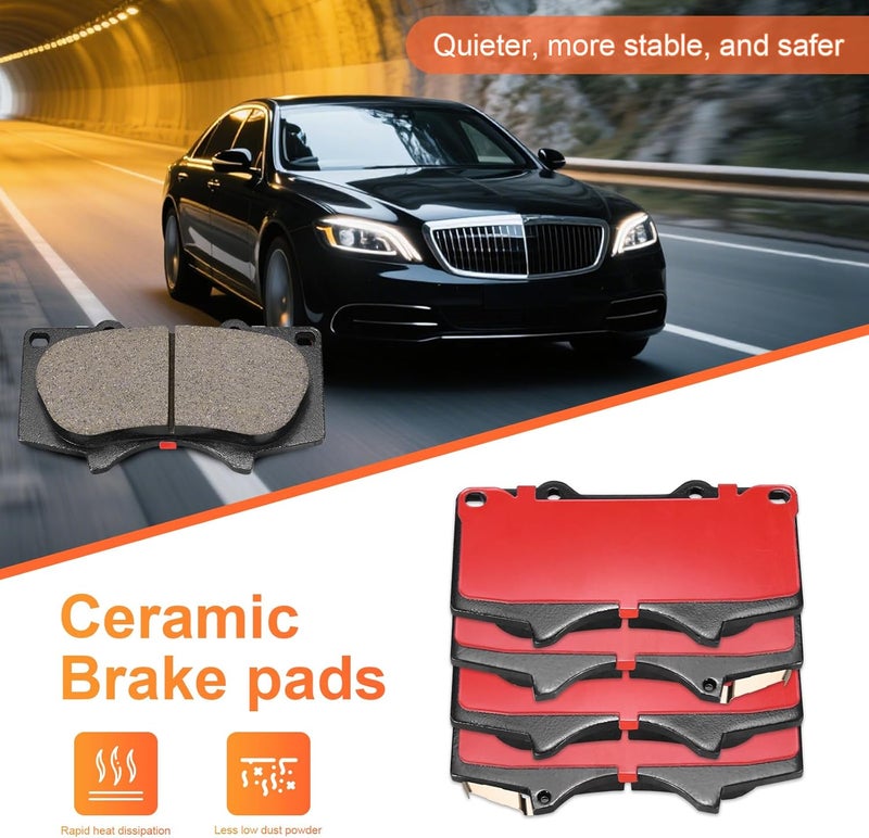 HECHENQICHE Front Ceramic Brake Pads for Select for Toyota (4Runner, FJ Cruiser, Sequoia, Tacoma, Tundra), for Lexus (GX460,GX470) - Image 5